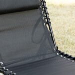 Reclining Chaise Lounge Chair, Portable Sun Lounger, Folding Camping Cot with Adjustable Backrest and Removable Pillow, for Patio, Garden, Beach, Black - Image 8