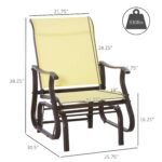 Outdoor Glider Chair, Gliders for Outside Patio with Steel Frame and Mesh Fabric for Backyard, Garden, and Porch, Beige - Image 3