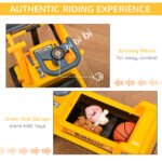 Kids Bulldozer Ride-On Toy for Toddler with Tough Wheels, Outdoor Construction Toy with Controllable Digging Bucket, Yellow - Image 6