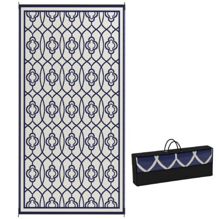 Reversible Outdoor Rug with Waterproof Plastic Straw