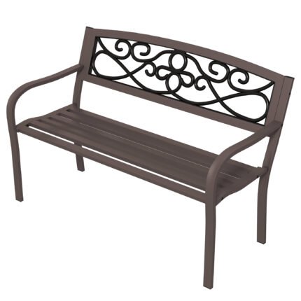 50" Outdoor Bench with Metal Garden Bench