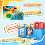 6-in-1 Inflatable Water Slide with Splash Pool, Slide, Climbing Wall, Water Cannon, Inflatable Bounce House for Kids with 2 Min. Inflation and Air Blower - Image 7