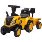 Caterpillar Licensed Ride-On Construction Toy with Shovel & Trailer, No Power Ride-on Tractor for 18-36 Months