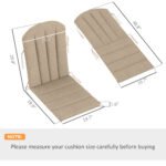 Set of 4 Outdoor Chair Cushions, High Back Adirondack Chair Cushion with Ties, High-Density Foam, Beige - Image 3