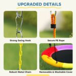 5-in-1 Kids Swing Set with Slide, Swings and Glider for Backyard, 770lbs Capacity, for Ages 3-8, Mixed Color - Image 8