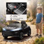 12V Kids Ride On Car, Licensed Ford Mustang Mach-E Electric Car with Remote Control, LED Light, Music - Image 3