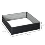 Galvanized Raised Garden Bed, 4' x 4' x 1' Metal Planter Box, for Growing Vegetables, Flowers, Herbs, Succulents, Gray - Image 3