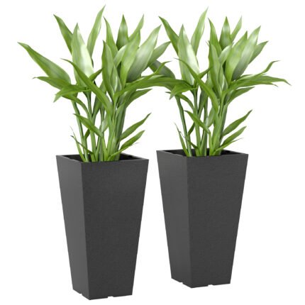 23 Inch Tall Planters with Outdoor Plants
