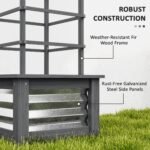 Wooden Raised Garden Bed with Trellis, Galvanized Planter Box Elevated Garden Bed for Garden, Patio, Gray - Image 6