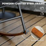 Outdoor Rocking Chair Patio Set of 2, Oversized Rocking Papasan Chairs with Cushions for Garden Porch, 265 lbs., Black - Image 5