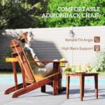 Oversized Adirondack Chair, Outdoor Fire Pit and Porch Seating, Classic Log Lounge w/ Built-in Cupholder, Brown - Image 4