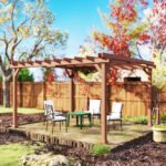 11' x 12.5' Outdoor Wood Pergola with Grape Trellis for Patio, Deck, Backyard, Lawn - Image 8