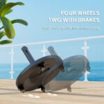 Round Patio Umbrella Base with Wheels, 46 lbs Resin Umbrella Stand Base, Heavy Duty Patio Umbrella Holder for 1.3"/1.5"/1.9" Umbrella Poles for Outdoor, Lawn, Poolside - Image 6
