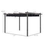10' x 13' Retractable Pergola Canopy, Aluminum Pergola Sun Shade Shelter for Garden, Patio, Backyard, Deck - Image 3