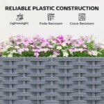 Planter Box with Trellis, Self Watering Raised Garden Bed with Lockable Wheels and Drainage Holes, Gray - Image 7