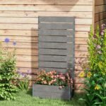 Trellis Planter for Climbing Plants, Raised Garden Bed with Trellis, Planter Box for Outdoor, 28.25" x 15" x 59", Gray - Image 7