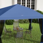 10' x 10' Pop Up Canopy Tent with Netting, Instant Gazebo, Screen House Room with Carry Bag, Height Adjustable, for Outdoor, Garden, Patio, Camping - Image 7