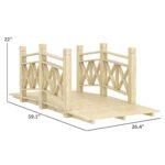 5 ft. Wooden Garden Bridge Footbridge for Backyard Ponds, Creeks, Streams, Nature Wood - Image 3