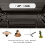 10' x 12' Hardtop Gazebo with Curtains and Netting, Permanent Pavilion Metal Double Roof Gazebo Canopy with Aluminum Frame and Hooks, for Garden, Patio, Backyard, Gray - Image 5