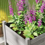 Wooden Raised Garden Bed, Large Elevated Planter Box with Legs, Bed Liner and Drain Holes, 7.4' x 1.8' x 2.6', Gray - Image 8