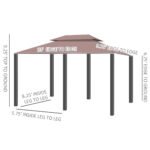 10' x 13' Patio Gazebo, Outdoor Gazebo Canopy Shelter with Curtains, Vented Roof, Steel Frame for Garden, Lawn, Backyard and Deck - Image 3
