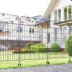 Garden Fence, 4 Pack Steel Fence Panels, 11.5' L x 43" H, Rust-Resistant Decorative Border Flower Edging for Yard, Landscape, Patio, Outdoor Decor, Square Vines - Image 2