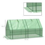 Portable Mini Greenhouse, Outdoor Garden with Large Zipper Doors and Water/UV PE Cover, 6' x 3' x 3', Green - Image 3