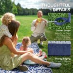 Outdoor Rug for Patio, 9' x 18' Waterproof Large Mat, Reversible Plastic Straw Rug for Decor, Portable Outside RV Camping Area Carpet Mat for Backyard Porch Deck Picnic, Blue & White Floral - Image 8