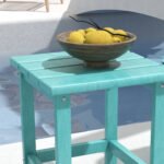 Patio Side Table, 15" Square Outdoor End Table, HDPE Plastic Tea Table for Adirondack Chair, Backyard or Lawn, Green - Image 7