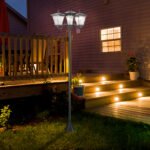 Outdoor Lamp Post Lights, Triple Head Solar Powered Lamp, Street Vintage Solar Post Lamp, for Backyard, Garden Pathway, Driveway, 72 Inches - Image 2