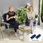 Adirondack Chair Cushions Set of 2, Tufted High Back Patio Non-Slip Cushions for Adirondack Chairs, Navy Blue - Image 2