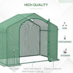 6' x 3' x 5' Portable Walk-in Greenhouse, PE Cover, Steel Frame Garden Hot House, Zipper Door, Top Vent for Flowers, Vegetables, Saplings, Tropical Plants, Green - Image 5