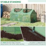 4' x 2' x 2' Portable Mini Greenhouse, Small Green House with PE Cover, Roll-up Zippered Windows for Indoor, Outdoor Garden, Green - Image 6