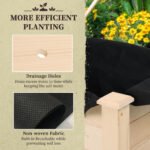34'' Raised Garden Bed, Elevated Wooden Planter Box DIY Paint with Holes for Vegetables, Herb and Flowers Backyard Use - Image 6