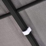 Durable 10x10 Steel Pergola, Wall-Mounted with Canopy for Patio Perfect for Homeowners, Gray - Image 7