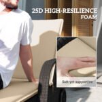 Foldable Chaise Lounge Cushion Set of 2, Outdoor Lounge Chair Cushion Set, UPF50+ 200gsm Fabric, 76" x 23", Beige - Image 5