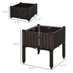 2-Piece Raised Garden Bed with Legs, Self-Watering Planter Box Raised Bed to Grow Flowers, Herbs & Vegetables, Brown - Image 3