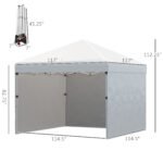 10' x 10' Pop Up Canopy Tent with 3 Sidewalls, Leg Weight Bags and Carry Bag, Height Adjustable, Instant Party Tent Event Shelter Gazebo for Garden, Patio, Cream - Image 3