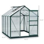6x8 Greenhouse Polycarbonate Heavy Duty Patio Backyard, Dark Green - Image 3