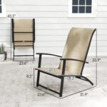 Set of 2 Outdoor Dining Chairs with High Back, Armrests, Folding Patio Chairs for Patio, Lawn, Camping, Beige - Image 3
