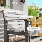 Patio Glider Bench w/ HDPE Slatted Double Rocking Chair, Distressed Gray - Image 8