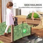 5 ft. Wooden Garden Bridge Footbridge for Backyard Ponds, Creeks, Streams, Carbonized - Image 4