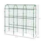 Metal Garden Trellis, Arch Trellis for Climbing Plants Outdoor, A-Frame, with Climbing Net, 17" x 72" x 72", Green - Image 3
