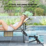 2 Piece Folding Chaise Lounge Pool Chairs with 5-level Reclining Back, Reading Hole, Side Pocket, Rainbow Striped - Image 6