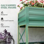 Galvanized Raised Garden Bed, Metal Planter Box with Legs, Storage Shelf and Bed Liner, Green - Image 6