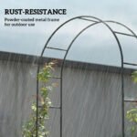 8 ft Steel Garden Arch, Garden Arbor Trellis with Large Base for Climbing Plants, Wedding Arch Stand, Black - Image 6