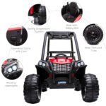 12V Kids UTV with Music, Lights, MP3/USB, Suspension System, Remote Control, Red - Image 7