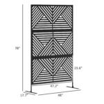 Decorative Privacy Fence Screen, Metal Outdoor Privacy Screen Climbing Plant Trellis with Stand, Rhombus Black - Image 3