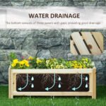 Foldable Raised Garden Bed, Wooden Planter Box, Herb Garden Planter with Drainage Holes, for Backyard, Patio to Grow Vegetables, Herbs, and Flowers, 27.6" x 11.6" x 9.8" - Image 5