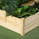 3 Tier Raised Flower Bed Outdoor Planter Box Wooden Garden Bed, Open Bottom for Plants, 42.5"x34.75"x14.25", Natural - Image 7